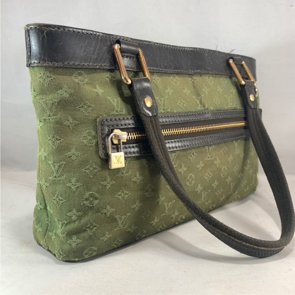 Louis Vuitton Green Monogram Mini Lin Lucille PM Bag Vintage - Picture 4 of 9